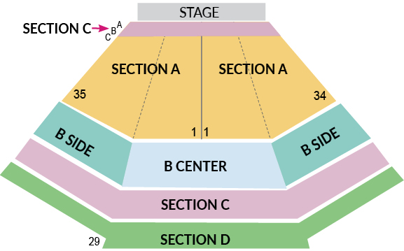 A seating chart for the concert.