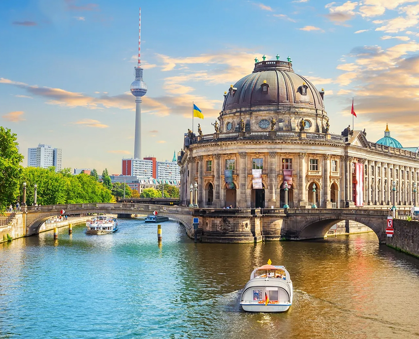 Museum Island and the bridge over the river Spree Germany